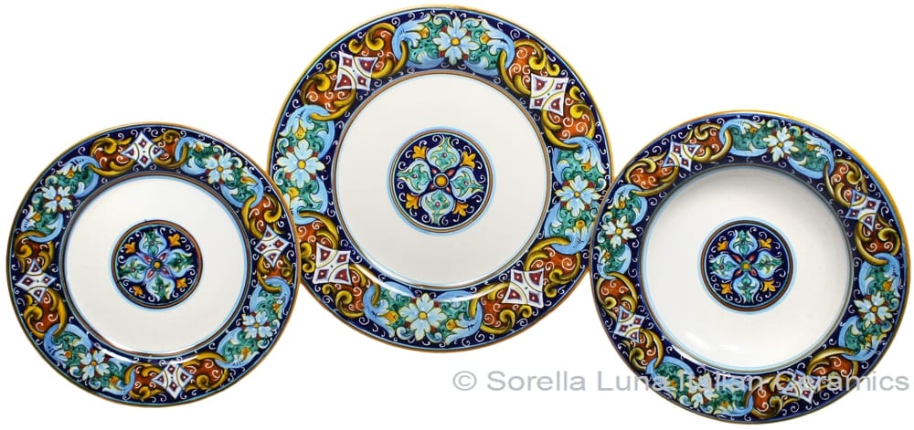 Deruta Italian Ceramic Dinner Place Setting - Ricco Vario 1