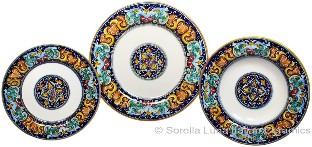 Deruta Italian Ceramic Dinner Place Setting - Ricco Vario 3