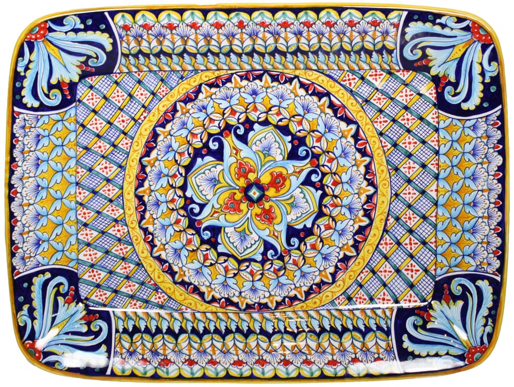 Deruta Italian Ceramic Rectangular Platter - Deruta Ricco FL4