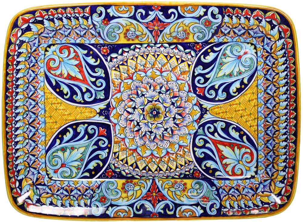 Deruta Italian Ceramic Rectangular Platter - Derua Ricco VR