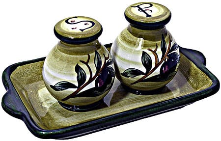 Tuscan Italian Ceramic Salt and Pepper Service