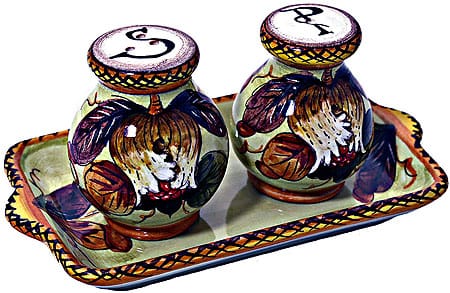 Tuscan Italian Ceramic Salt and Pepper Service
