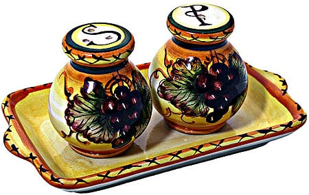Tuscan Italian Ceramic Salt and Pepper Service