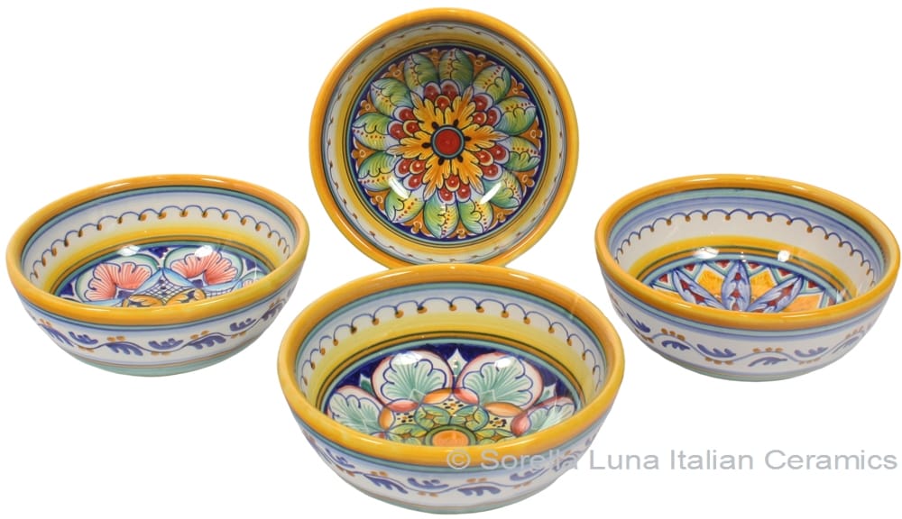 Italian Ceramic Maiolica Vario Bowl set GG 12cm