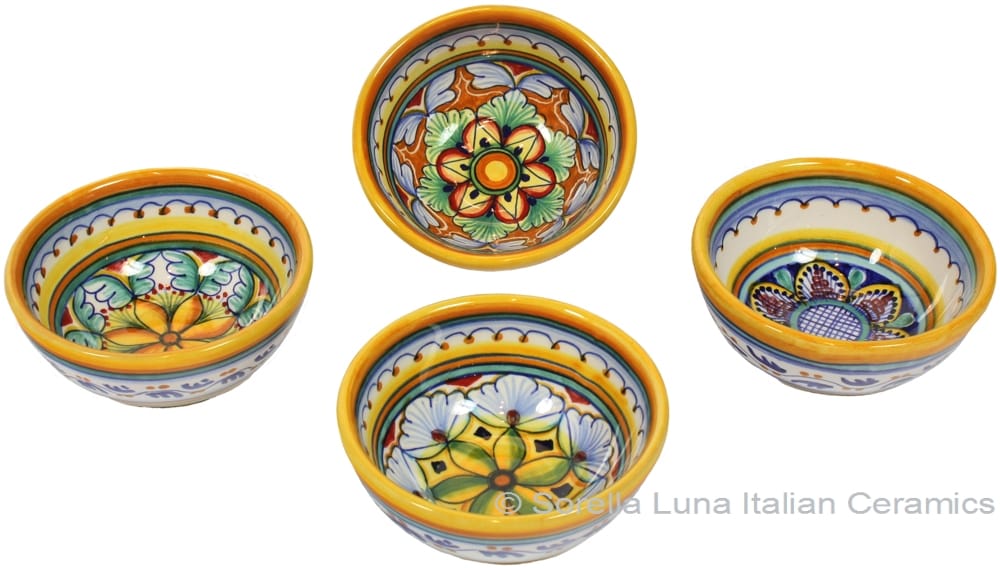 Italian Ceramic Majolica Vario Bowl set GG 8cm