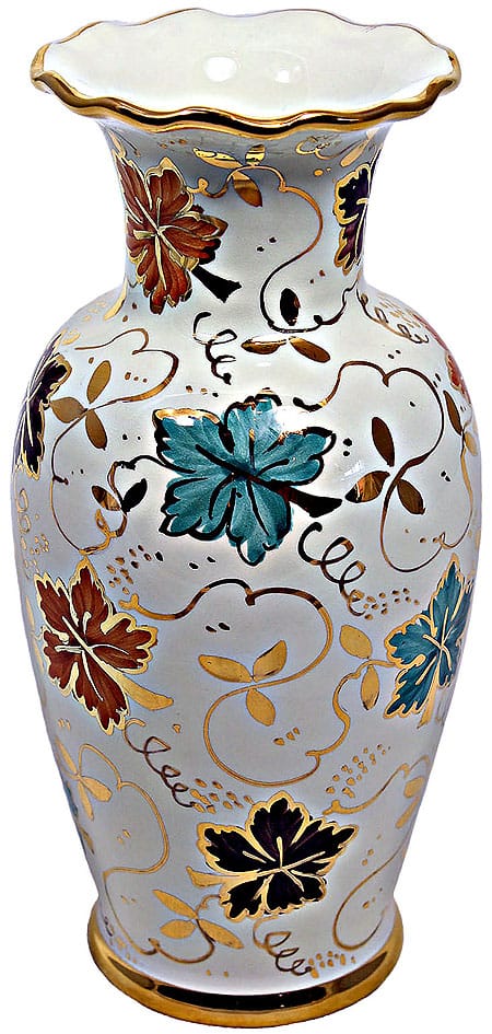 Deruta Italian Ceramic Vase - Autumn Gold 25cm