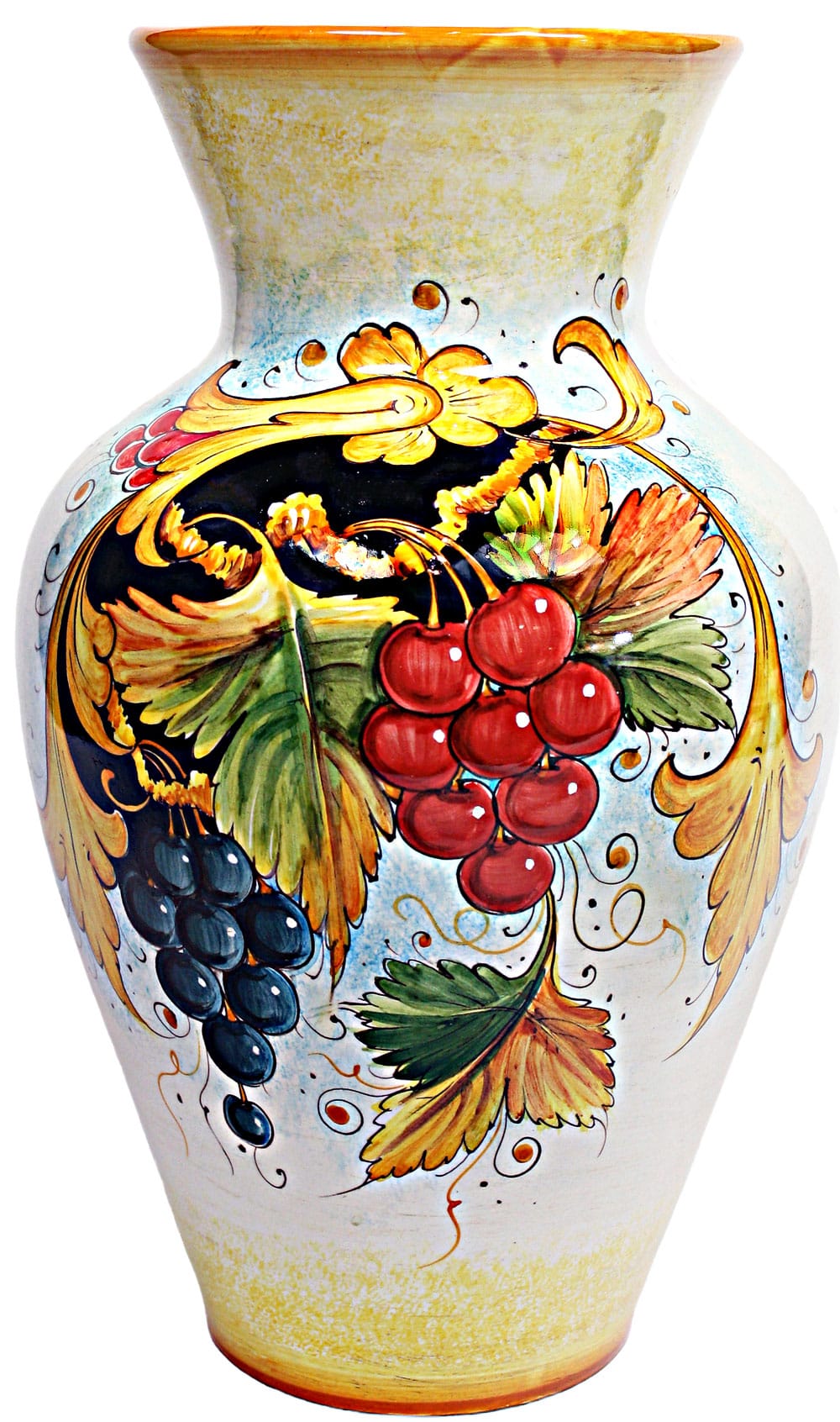 Deruta Italian Ceramic Vase - Frutta Grapes
