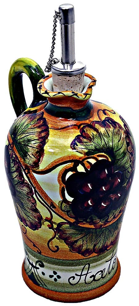Ceramic Majolica Vinegar Dispenser Grapes N 20cm