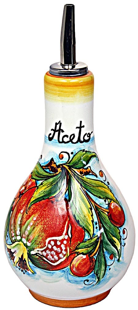 Ceramic Majolica Vinegar Dispenser Pomegranate 16cm