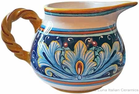 Italian Ceramic Creamer - Ricco Vario Braided Handle