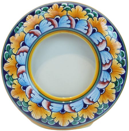 Ceramic Majolica Picture Frame Round