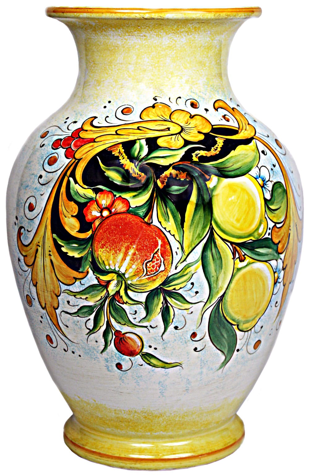 Deruta Italian Ceramic Vase - Pomegranates and Lemons