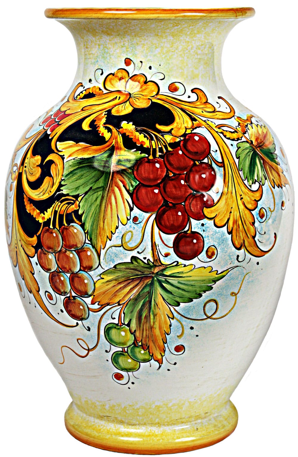 Deruta Italian Ceramic Vase - Frutta Grapes