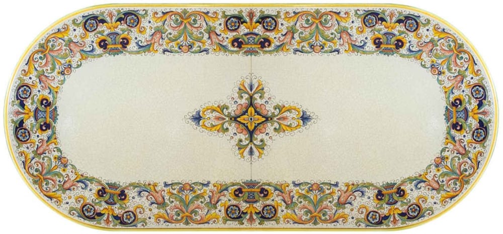 Large High Oval Volcanic Table - Colorful Ricco Deruta