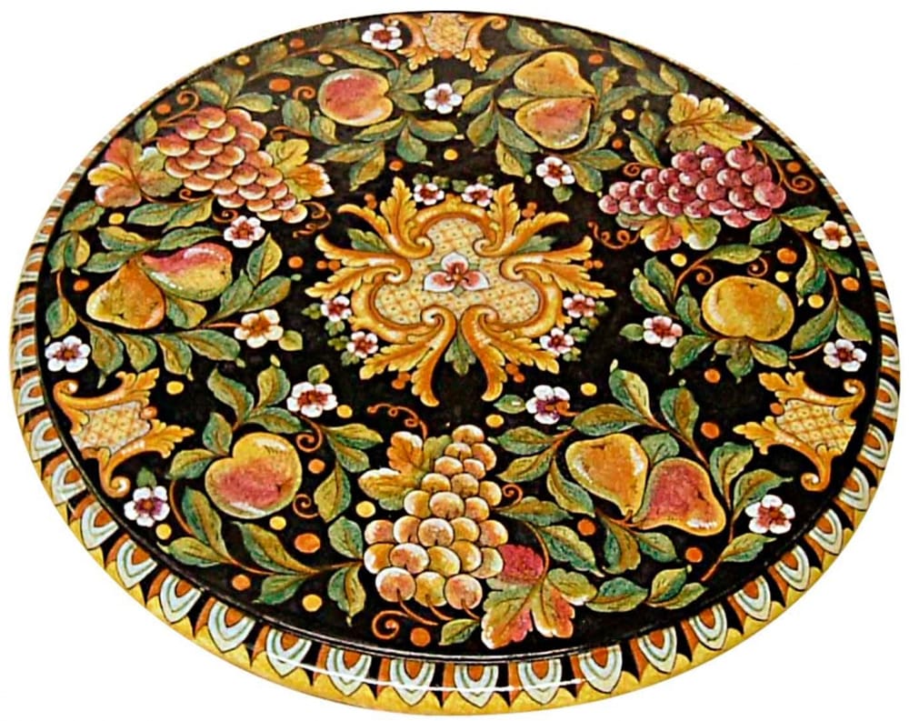 Medium High Round Volcanic Table - Frutta on Black